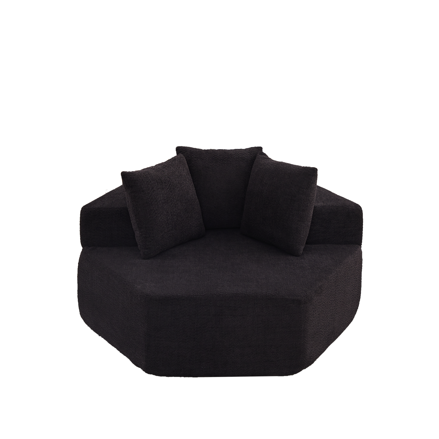54-inch Modern-style hexagonal single lounge chair, featuring versatile arrangements and a modular design; this chenille-upholstered sofa is ideal for lounges, game rooms, living rooms, and bedrooms. image 8