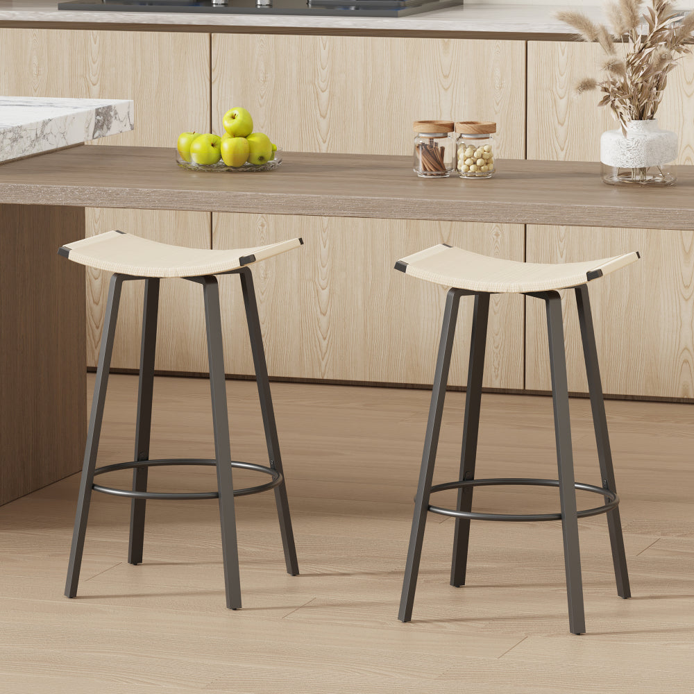 Stylish Backless Counter Height Bar Stools Set of 2 - Ideal for Indoor & Outdoor