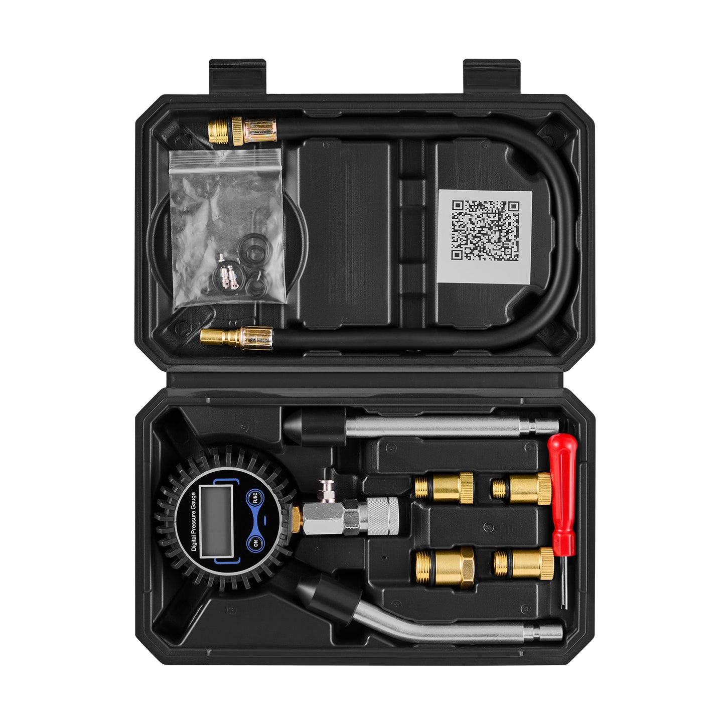 Engine Cylinder Compression Tester Kit, Pressure Gauge Range of 10-200 PSI, Compression Tester Kit with 4 Adapters, Straight & Angled Extended Metal Tubes for Automotive Cars and Motorcycles image 8