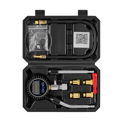 Engine Cylinder Compression Tester Kit, Pressure Gauge Range of 10-200 PSI, Compression Tester Kit with 4 Adapters, Straight & Angled Extended Metal Tubes for Automotive Cars and Motorcycles image 8
