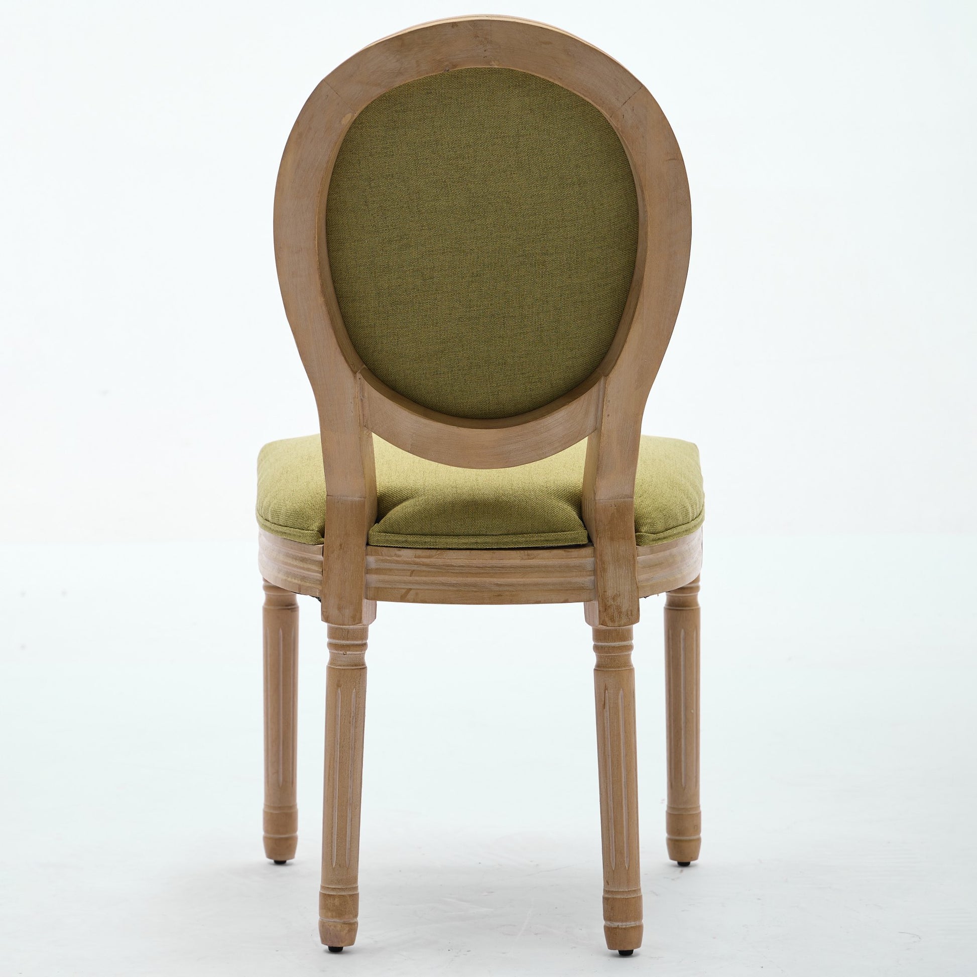 A&A Furniture,French Style Solid Wood Frame Antique Painting Linen Fabric Back Dining Chair,Set of 2,SW1845OL,Olive Green image 7