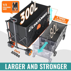 Durable Black and Orange Telescoping Camping Cart for Easy Transport