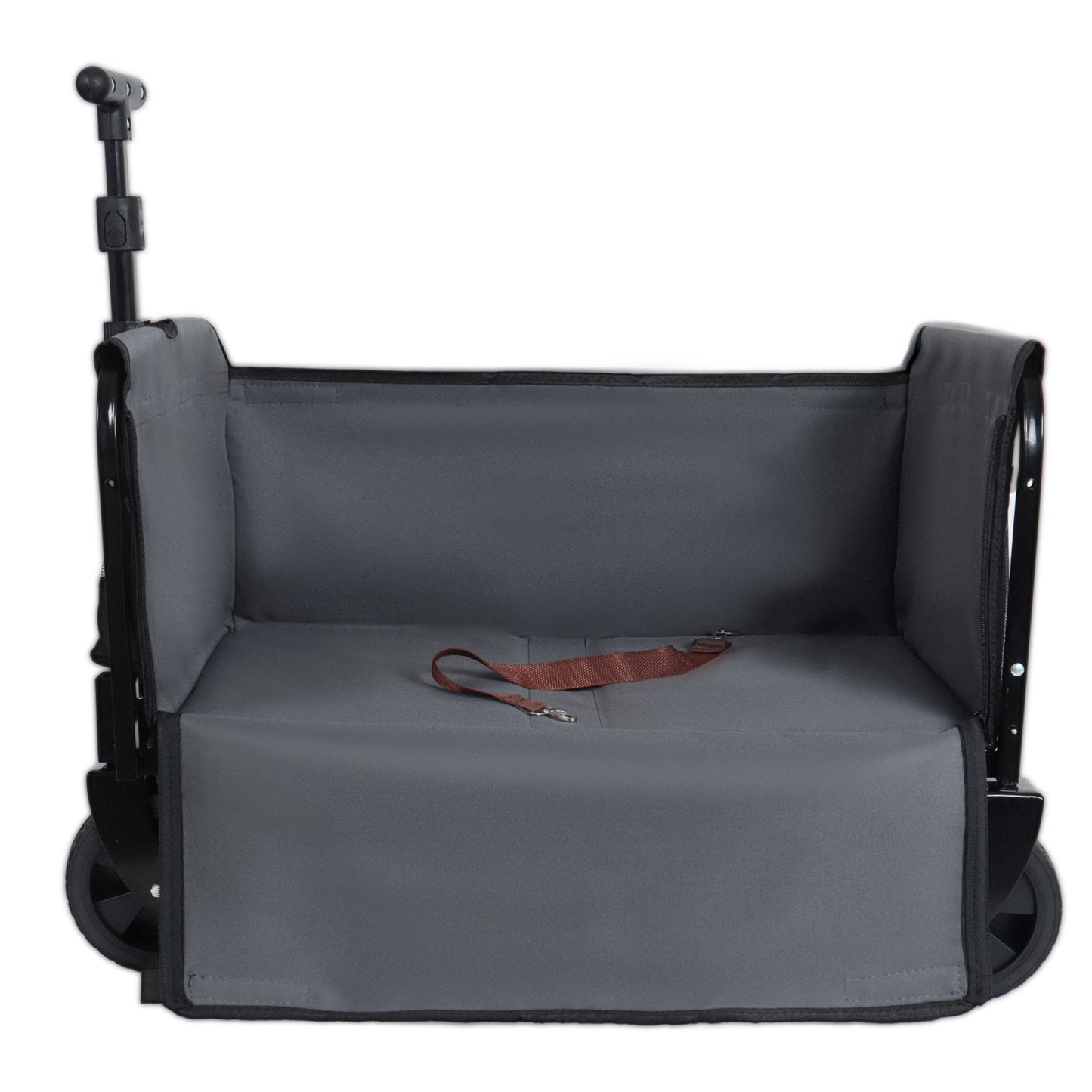 All-in-One Convertible Folding Camping Wagon Cart: Bench Seat, Storage Compartment & Included Dog Tether, Black/Gray image 11