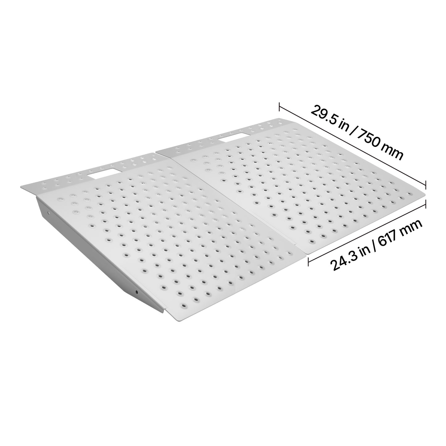 Threshold Ramp for Doorways, 29.5 x 24.3 in, Platform Aluminum Wheelchair Ramp, Non-Slip Door Threshold Ramps, 750 lbs Load Capacity, for Home Steps, Curbs, Wheelchairs, Walkers, Scooter, Carts image 9