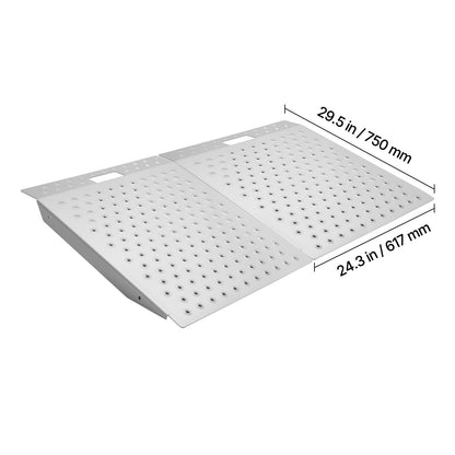 Threshold Ramp for Doorways, 29.5 x 24.3 in, Platform Aluminum Wheelchair Ramp, Non-Slip Door Threshold Ramps, 750 lbs Load Capacity, for Home Steps, Curbs, Wheelchairs, Walkers, Scooter, Carts image 9