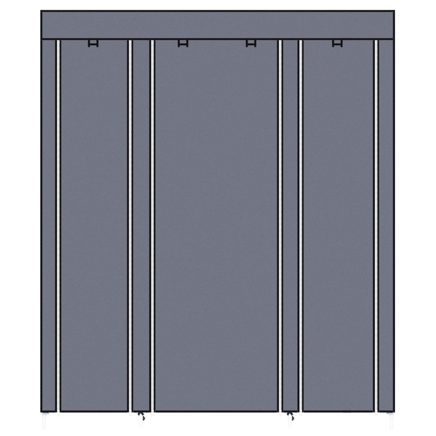 69" Portable Clothes Closet Wardrobe Storage Organizer with Non-Woven Fabric Quick and Easy to Assemble Extra Strong and image 13