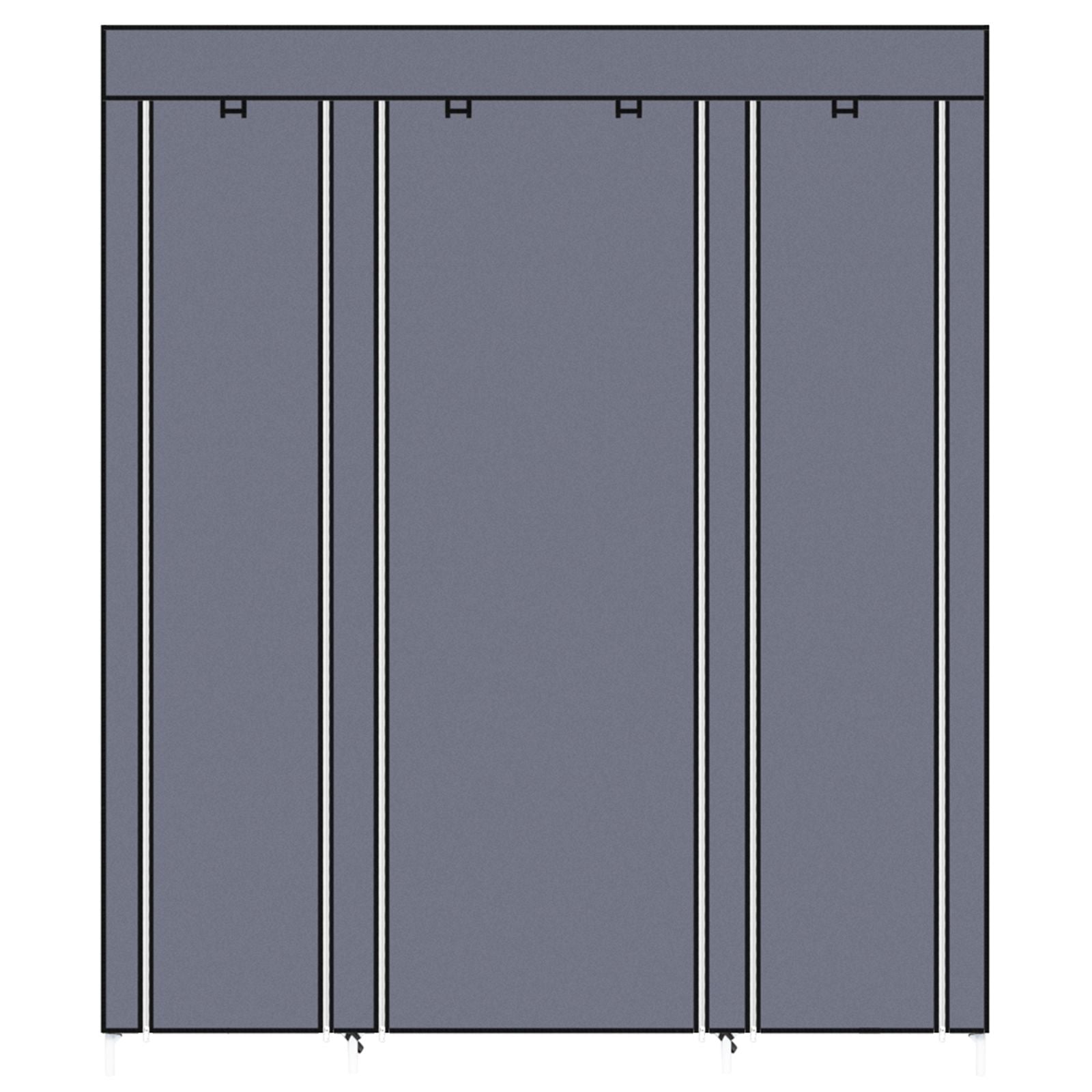 69" Portable Clothes Closet Wardrobe Storage Organizer with Non-Woven Fabric Quick and Easy to Assemble Extra Strong and image 13