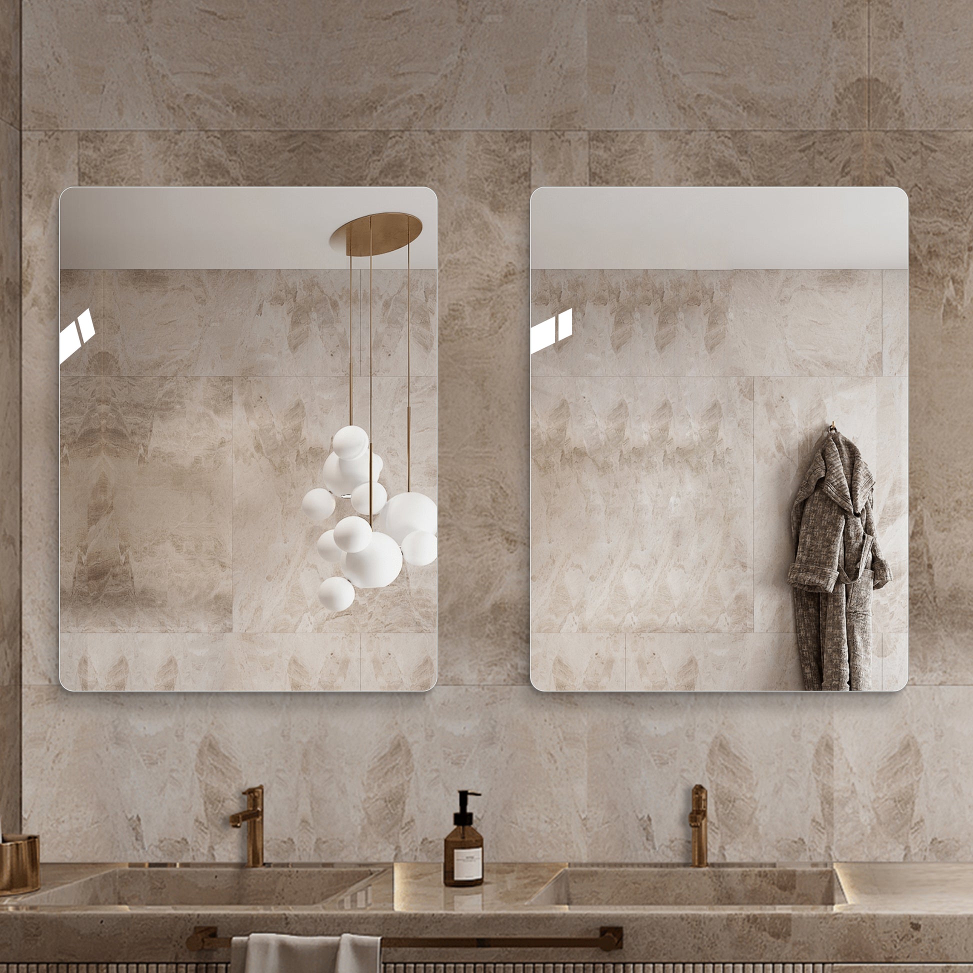 Modern Frameless Bathroom Mirror, 36 x 30 Inch Rectangular Vanity Mirror with Copper-Free Silver Glass and Shatter-Resistant Backing image 1