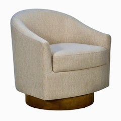 Upholstered Swivel Chair with Wood Base Natural See below