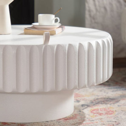 Round Fluted Storage Table with Lift-Off Lid, Sleek Texture, Perfect for Modern Living image 5