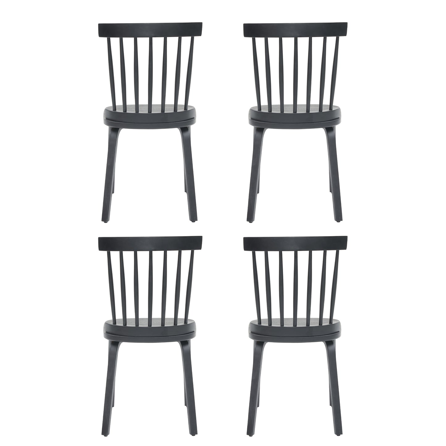 Windsor Dining Chairs Set of 4,Wood Farmhouse Spindle Back, Widen Seat, Mid-Century Modern French Country Style, for Living Room Restaurant, Black image 9