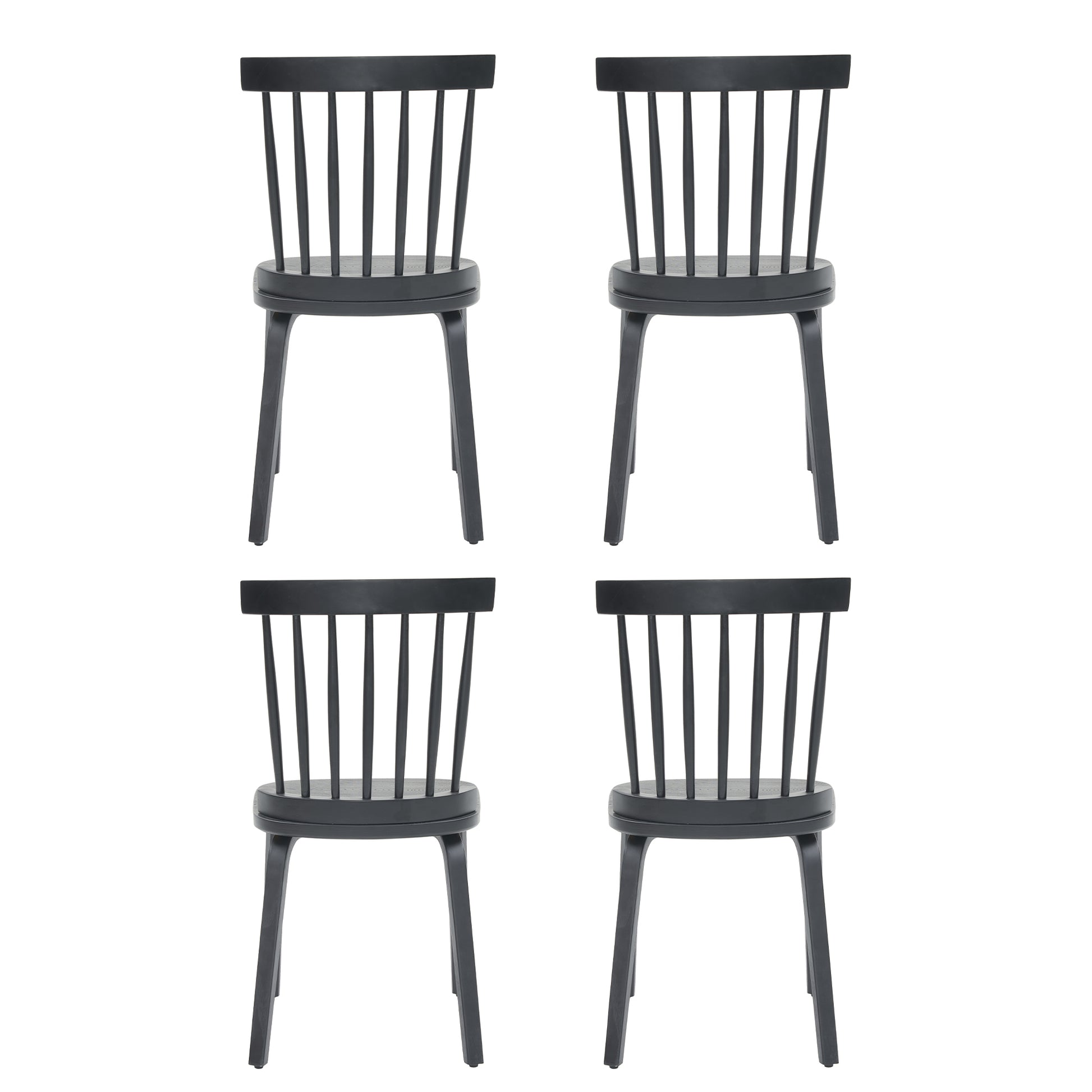 Windsor Dining Chairs Set of 4,Wood Farmhouse Spindle Back, Widen Seat, Mid-Century Modern French Country Style, for Living Room Restaurant, Black image 9