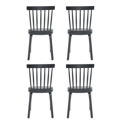 Windsor Dining Chairs Set of 4,Wood Farmhouse Spindle Back, Widen Seat, Mid-Century Modern French Country Style, for Living Room Restaurant, Black image 9