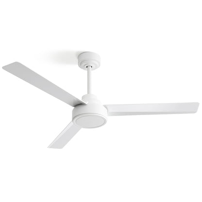 (Same as W882P164177) 52" Ceiling Fan Without Light, 3 ABS Blades with Remote Control 6-speed Reversible DC Motor White for Living Room, Bedroom, Kitchen image 1