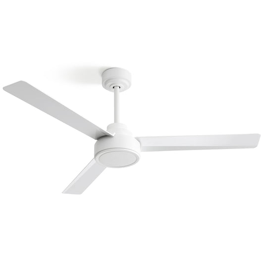 Dekuch 52 inch white ceiling fan without light front view