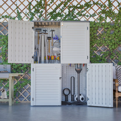 Rust Proof Resin Garden Equipment Storage - Weatherproof, Spacious, UV Resistant Material, Non-Partitioned image 9