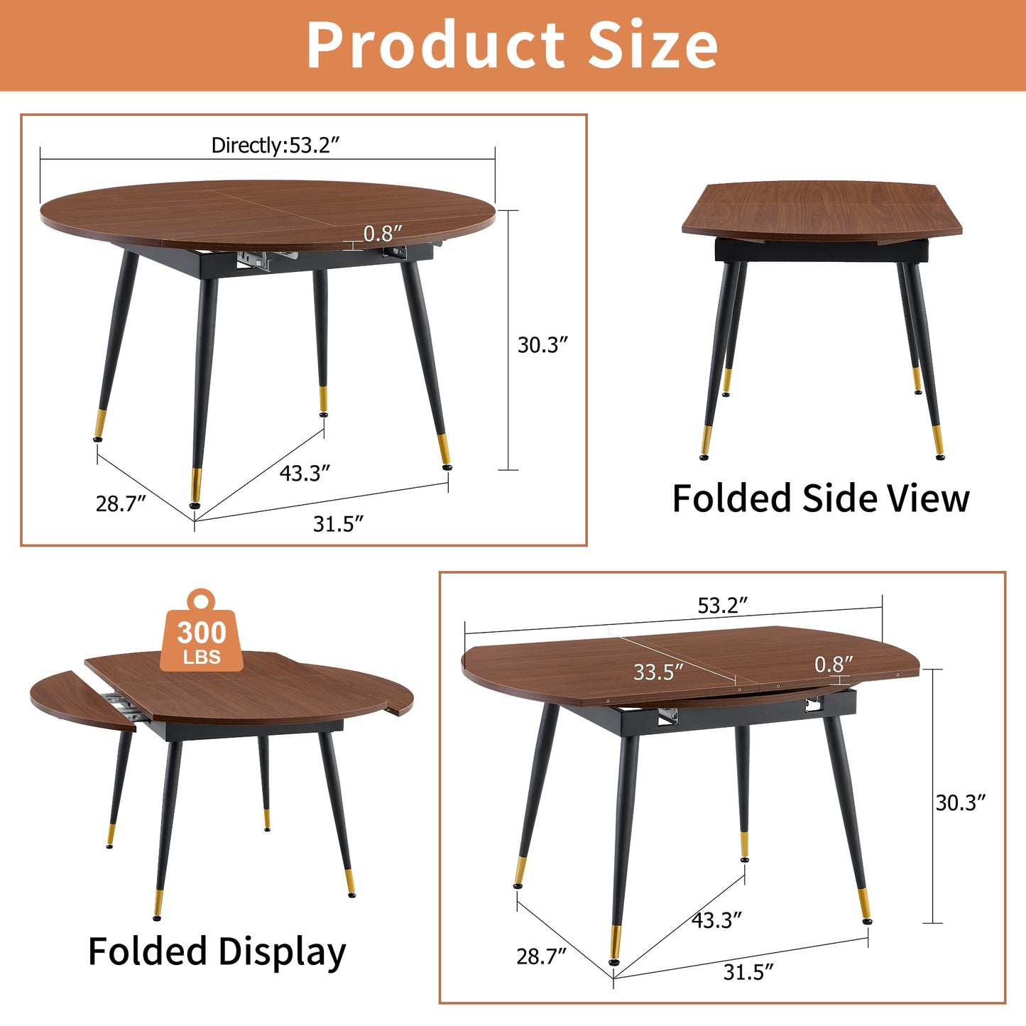 With a clever retractable mechanism, the Walnut Grain MDF table top and black metal legs and has a smooth and delicate surface.The unique look creates the sleek silhouette of a modern home. image 2