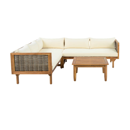 SECTIONAL SEATING GROUP WITH WATERPROOF CUSHIONS - PREMIUM OUTDOOR SOFA SET(BEIGE CUSHION) image 8