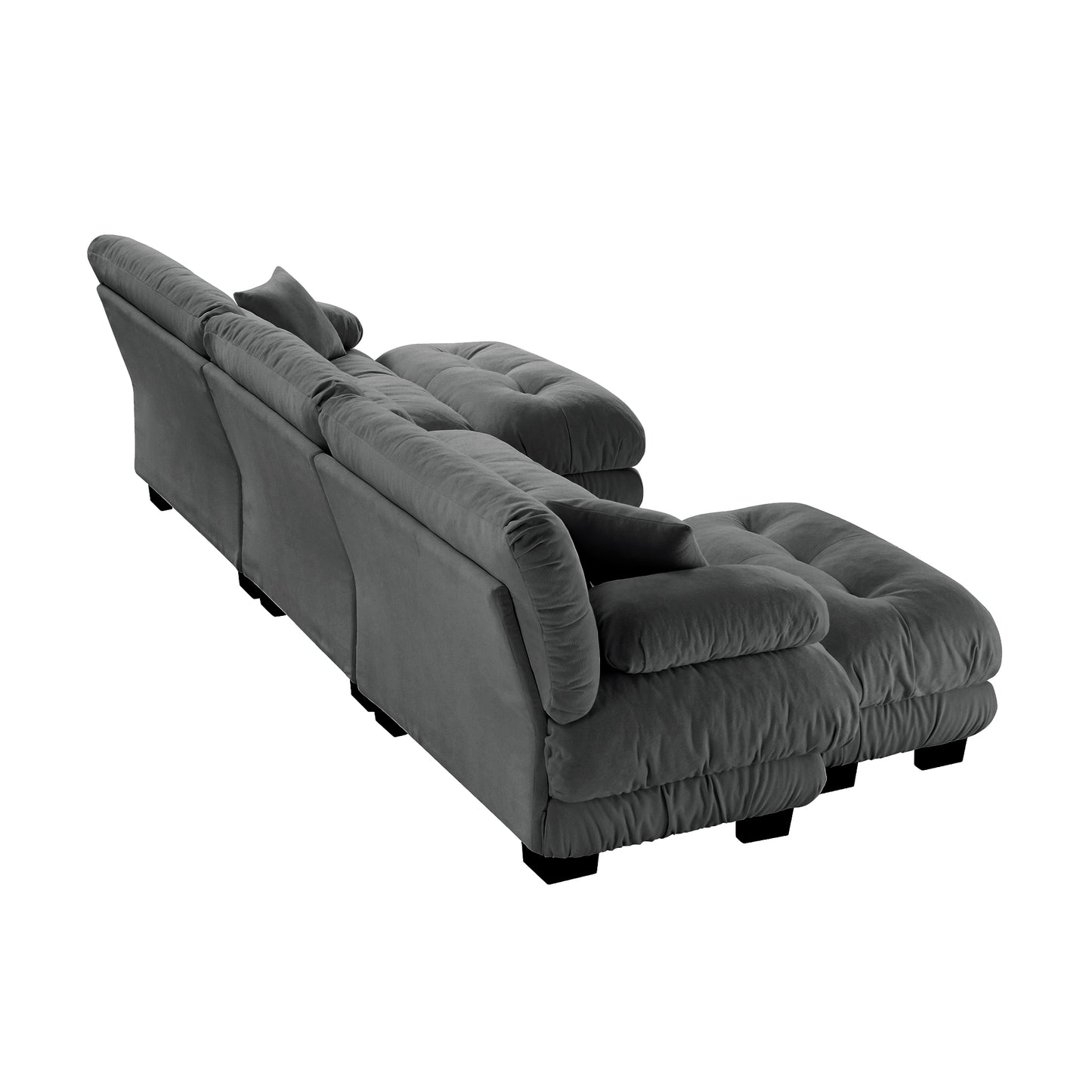 Luxury Modular Sectional Sofa Couch - Oversized U Shaped Cloud Couch for Living Room,Deep Seat Sofa Couch with 2 Ottomans,Chenille Gray image 12