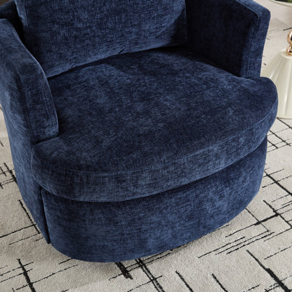 Vanity Chair,Swivel Accent Chair, 360 Degree Round Swivel Barrel Chair, Upholstered Comfy Swivel Chairs for Living Room,Accent Chairs for Bedroom, Reading Room,Powder Room,(Velvet, Blue) image 8