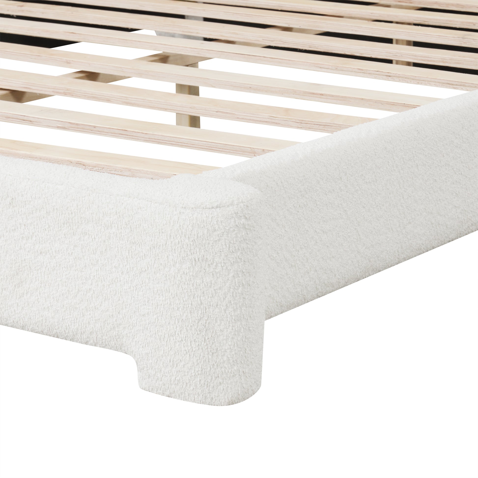 [Cozy White Bouce Upholstered Bed[ - A Dreamy Addition to Your Bedroom, KING image 6