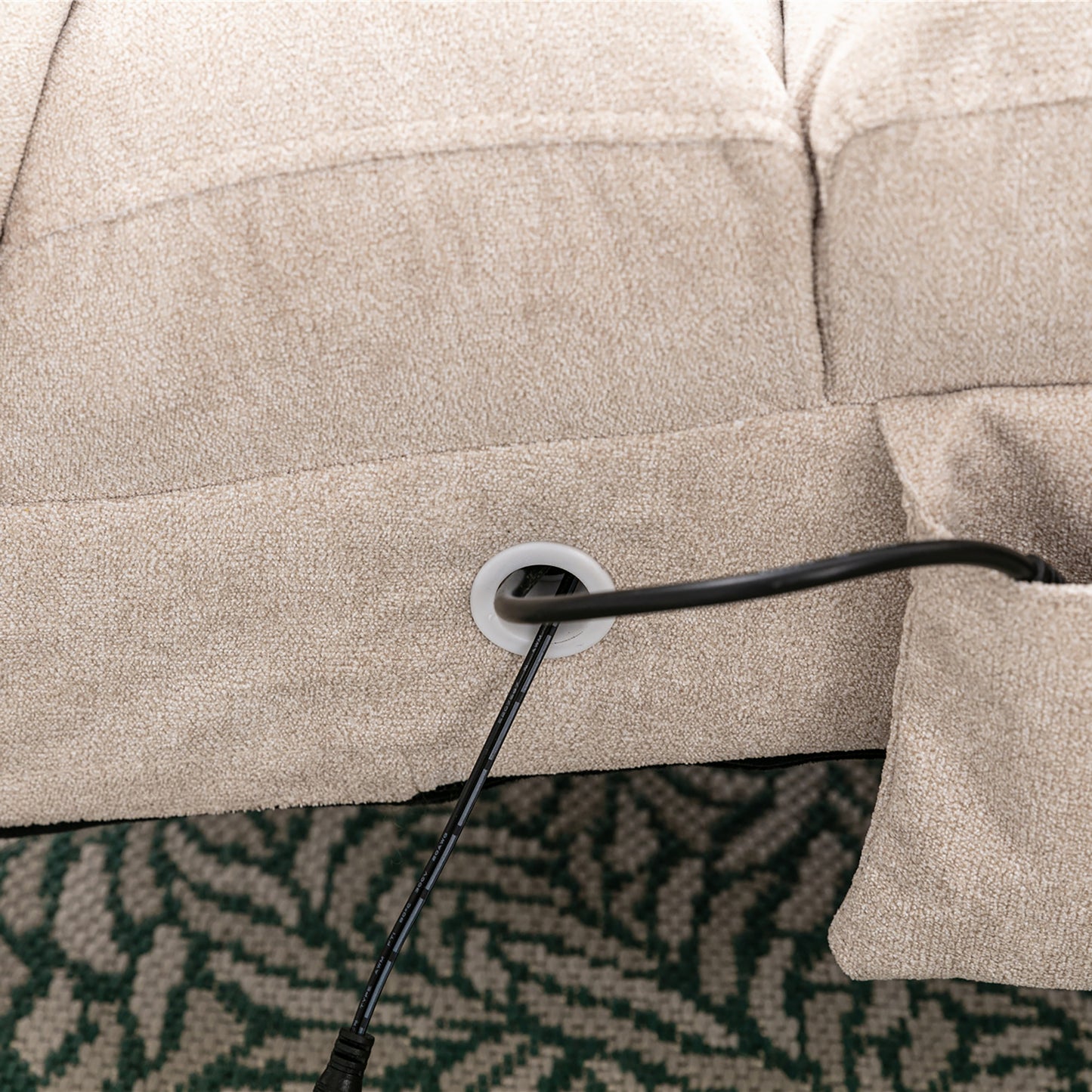 COOLMORE Luxury Upholstered Chaise Lounge Chair with Vibration for Relaxation, Modern Fixed Back Fabric Leisure Recliner Sofa for Living Room/Bedroom image 11
