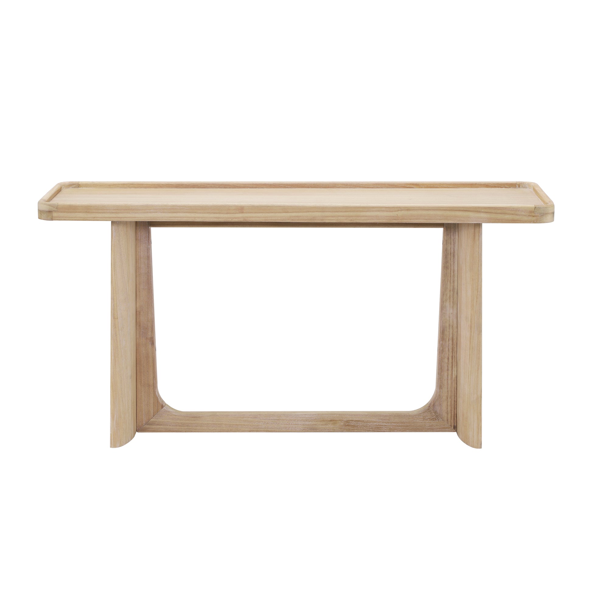 Farmhouse Console Table with Tray Top Design, Solid Wood Frame for Entryway, Living Room or Sofa Back, Natural image 2