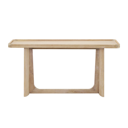 Farmhouse Console Table with Tray Top Design, Solid Wood Frame for Entryway, Living Room or Sofa Back, Natural image 2
