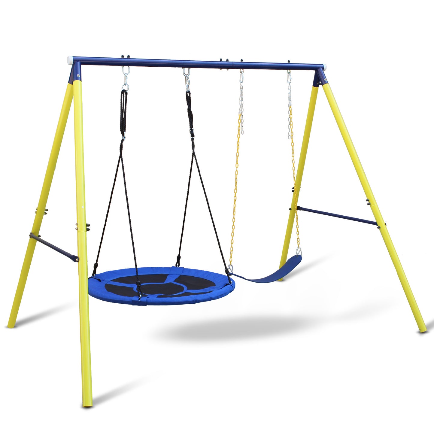 2 in 1 Swing Set With Hammock Swing, Belt Swing for Backyard image 3