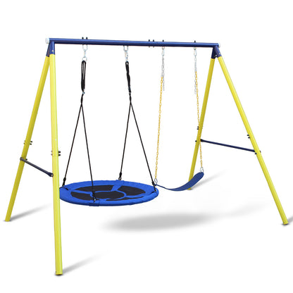 2 in 1 Swing Set With Hammock Swing, Belt Swing for Backyard image 3