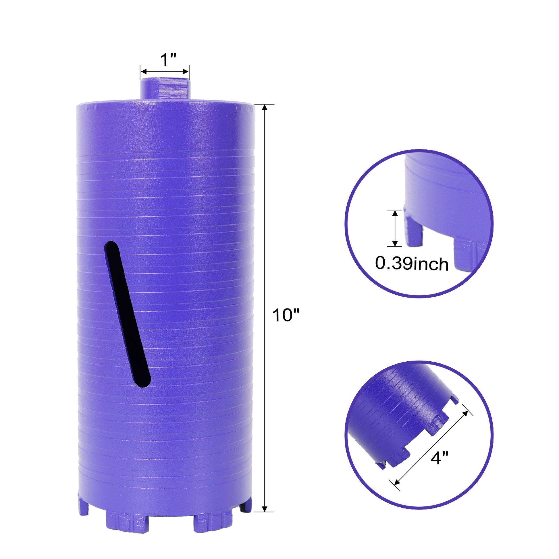 4 inch Diamond Dry Core Drill Bit, Upgraded Welded Core Bits for Concrete with Rebar, Masonry, Brick, Mortar – 5/8"-11 Thread,turbo image 12