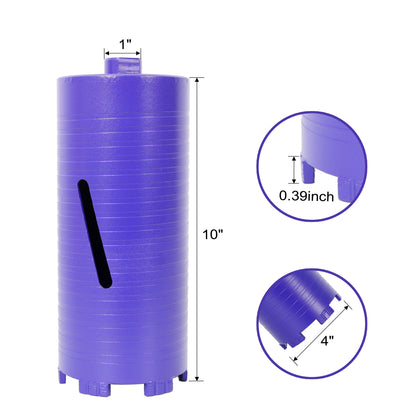 4 inch Diamond Dry Core Drill Bit, Upgraded Welded Core Bits for Concrete with Rebar, Masonry, Brick, Mortar – 5/8"-11 Thread,turbo image 12
