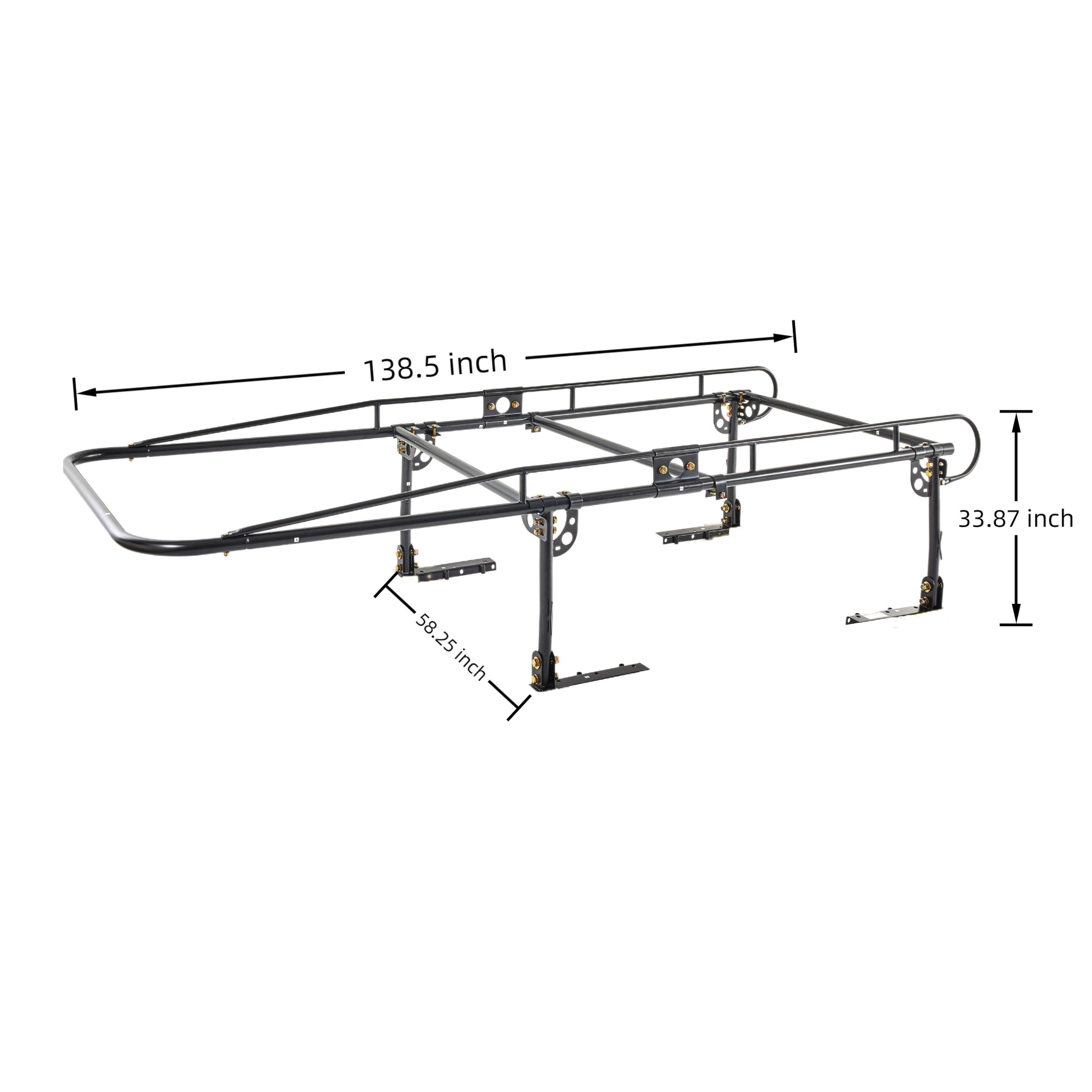 Universal steel over-cab truck bed rack contractor pickup lumber full size rack adjustable for kayak, ladder, surfboard, lumber image 9
