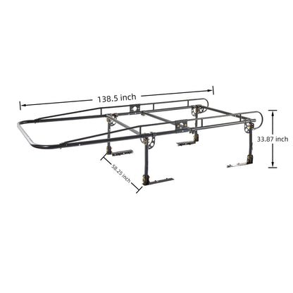 Universal steel over-cab truck bed rack contractor pickup lumber full size rack adjustable for kayak, ladder, surfboard, lumber image 9