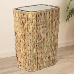 Boho Rattan Trash Can with Lid - 2.6 Gallon Wastebasket