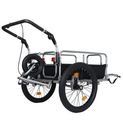3-in-1 Heavy-Duty Bike Cargo Trailer -Bike Compatible Steel Frame, 110lb Capacity, Convertible Stroller & Pull Cart w/Suspension, 20 *2-3/8" FAT tire image 10