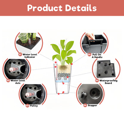30 in Tall Large Flower Pots Planter with Self-Watering Drainage Holes&Inner Trays Indoor Outdoor Plant Pot with Drain Holes, Water Level Monitor, Inner Bucket for Garden, Patio, Porch, Backyard,White image 6