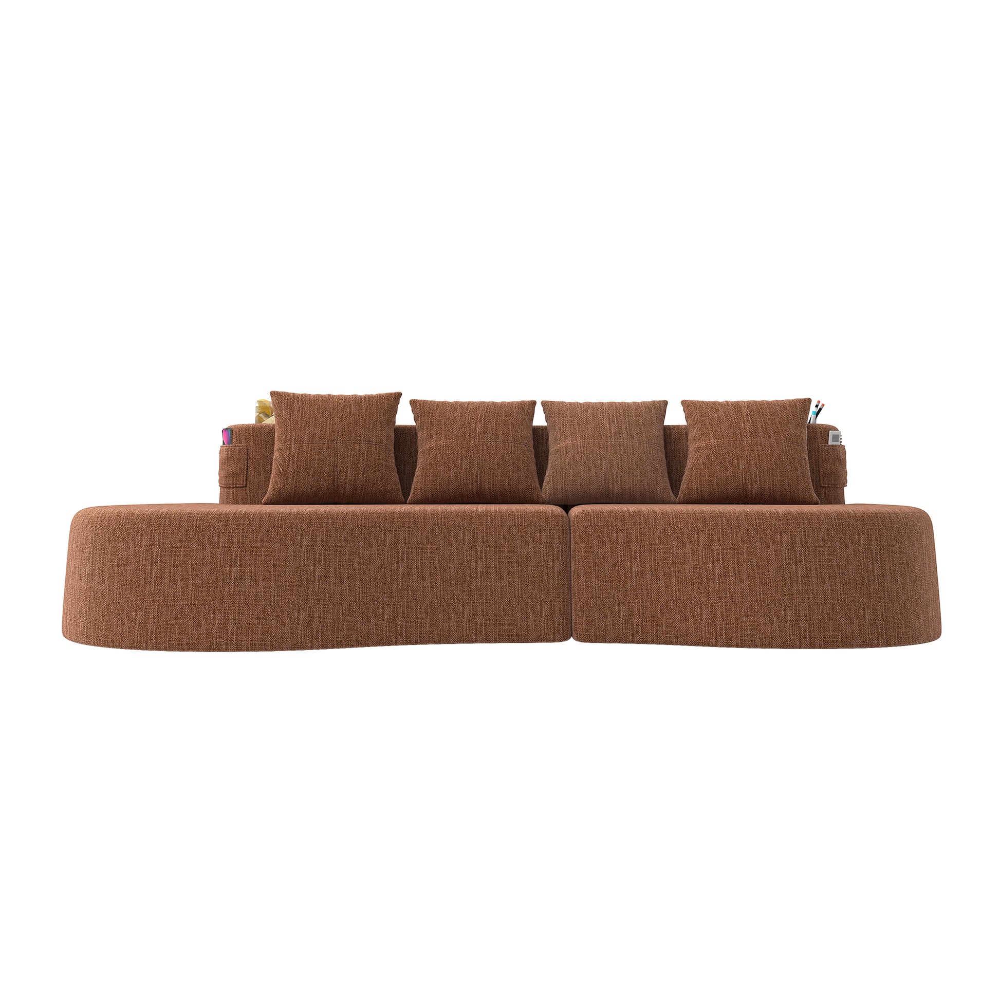 Modern Curved Sectional 3 Seat Minimalist Elegant Half Moon Sofa Compressed Modular Sectional Sofa for Living Room, Office, Apartment image 11