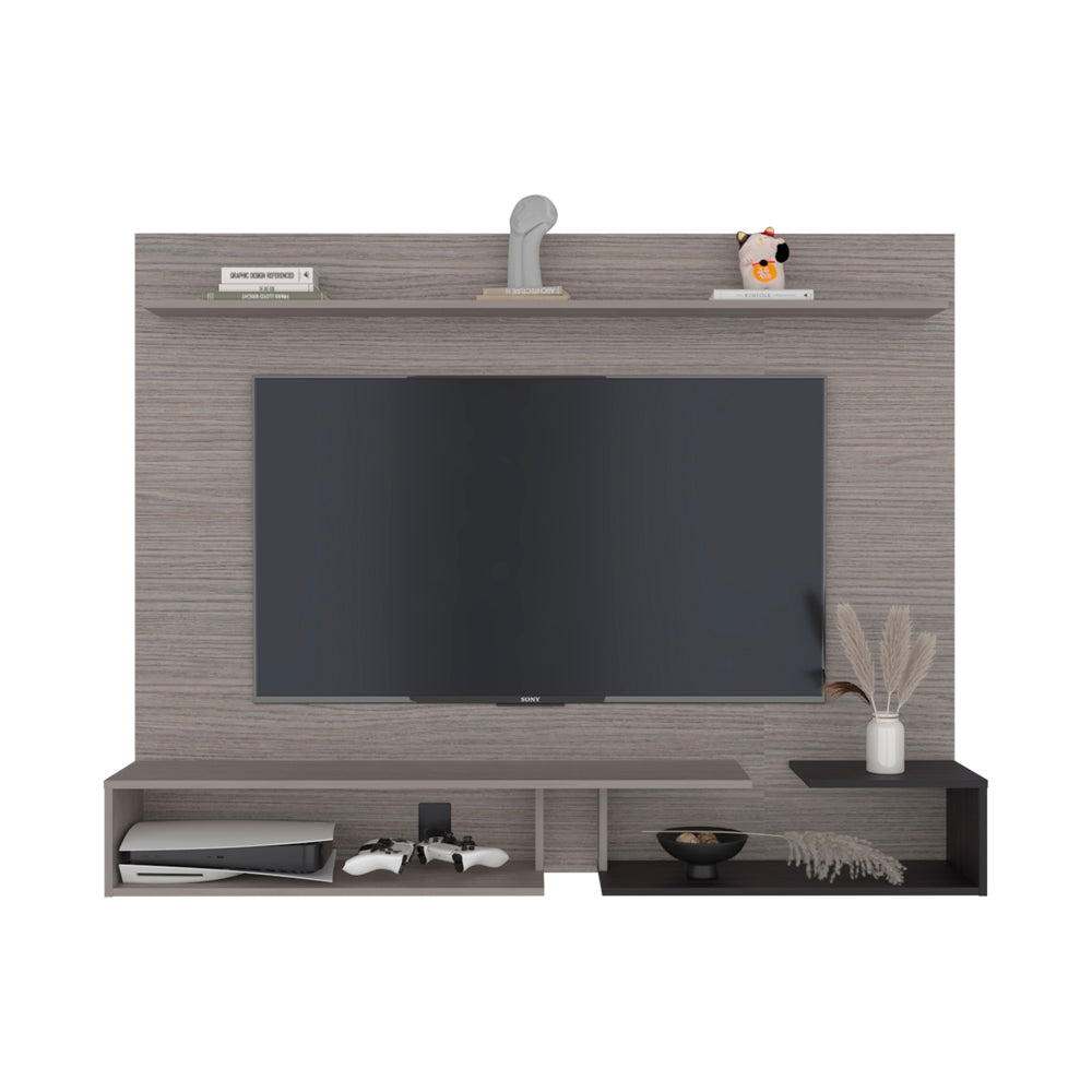 Aurevon 65" Floating TV Panel – Modern Entertainment Center with Storage Shelves image 4