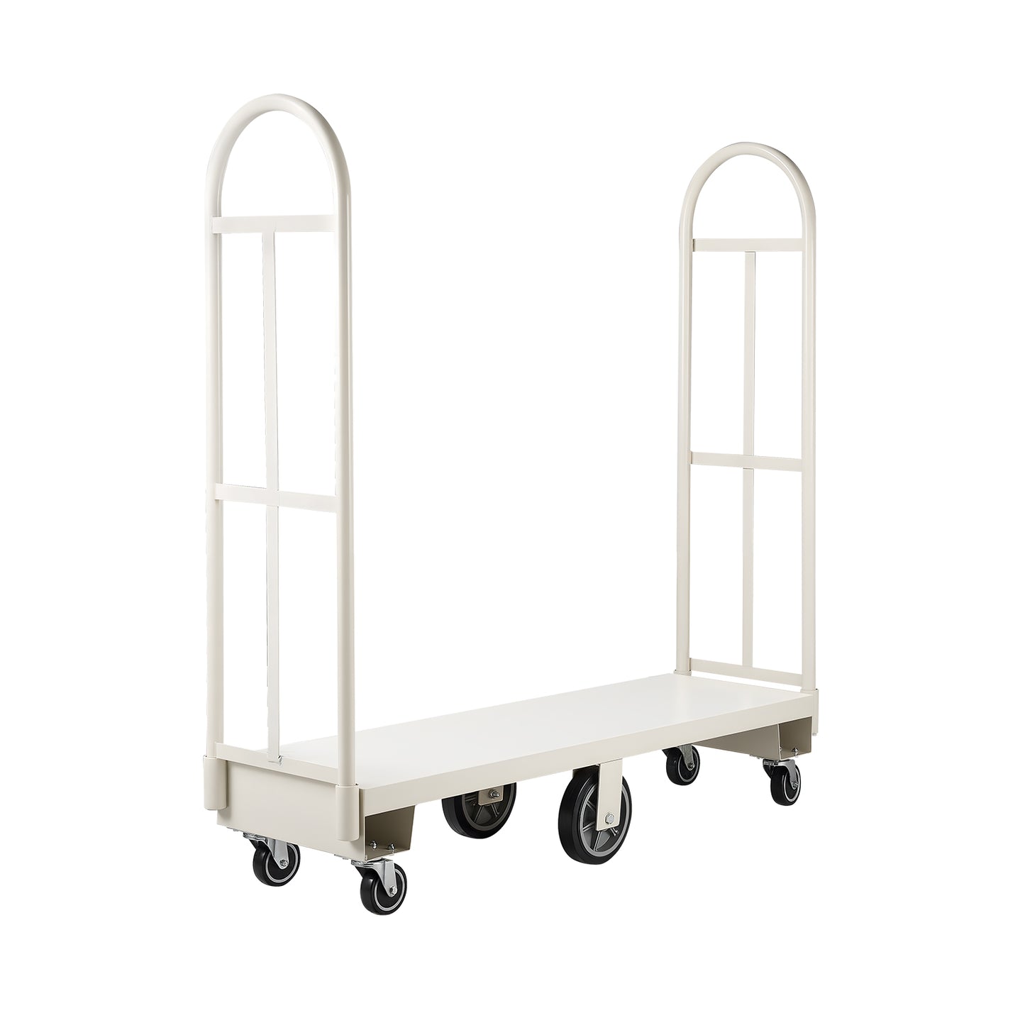 U-Boat Platform Truck Dolly, 2000 lbs Load Capacity, Heavy Duty Steel Utility Cart, Industrial Hand Push Truck with Six Wheels and Dual Detachable Handles, for Warehouse, 60 x 16.1 x 59.5 in image 6