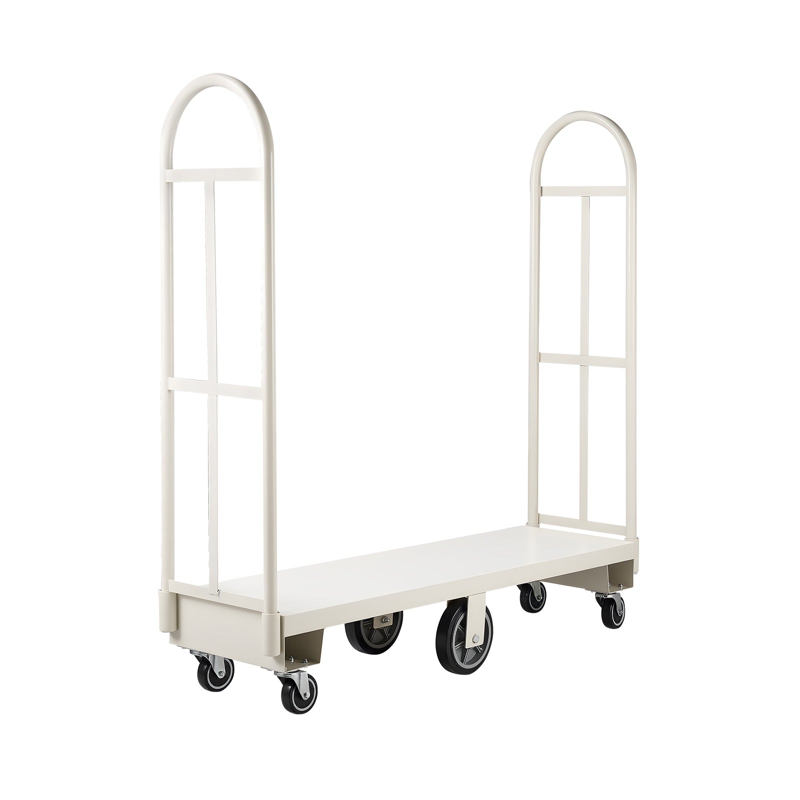 U-Boat Platform Truck Dolly, 2000 lbs Load Capacity, Heavy Duty Steel Utility Cart, Industrial Hand Push Truck with Six Wheels and Dual Detachable Handles, for Warehouse, 60 x 16.1 x 59.5 in image 6