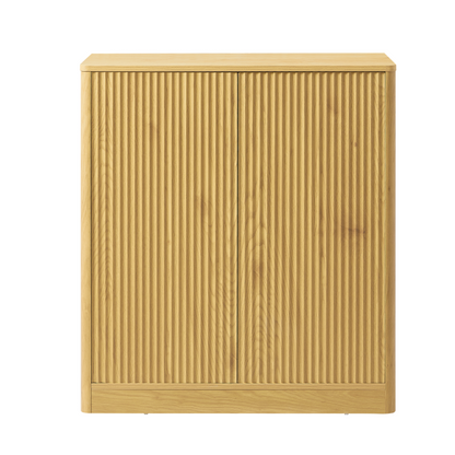 34.3" modern wavy sideboard, curved contour design storage cabinet, 2-door cabinet with storage function, suitable for kitchen/bedroom/living room, Natural, 34.3"L x 15.7"W x 34.3"H image 8