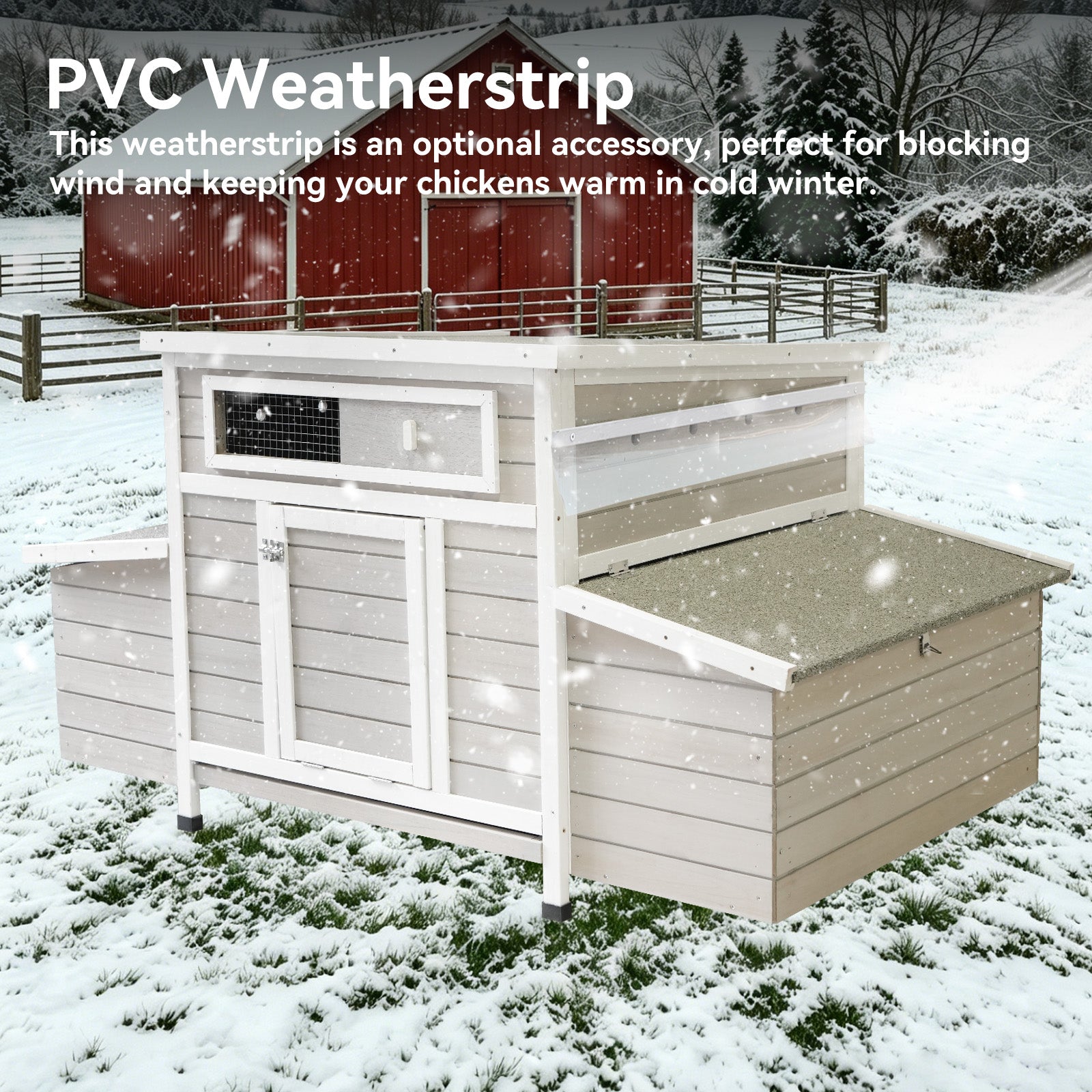 Large Wooden Chicken Coop Outdoor Hen House Poultry Cage for Outdoor with 2 Sides Nesting Boxes image 7