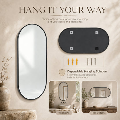 BLACK PVC frame mirror 18X40 INCH image 11
