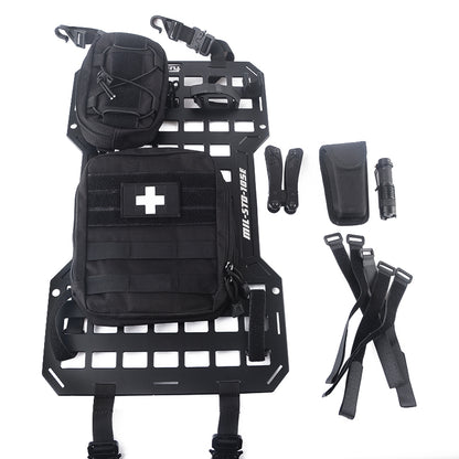 17515 Rigid Molle Panels For Vehicles Truck Mount Rack Panel Tactical Seat Back Organizer with 2 Organizer Storage Bag, 1 Multi-tool Pliers, 1 Flashlight and 5 Fastening Tape image 3