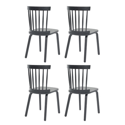 Windsor Dining Chairs Set of 4,Wood Farmhouse Spindle Back, Widen Seat, Mid-Century Modern French Country Style, for Living Room Restaurant, Black image 10