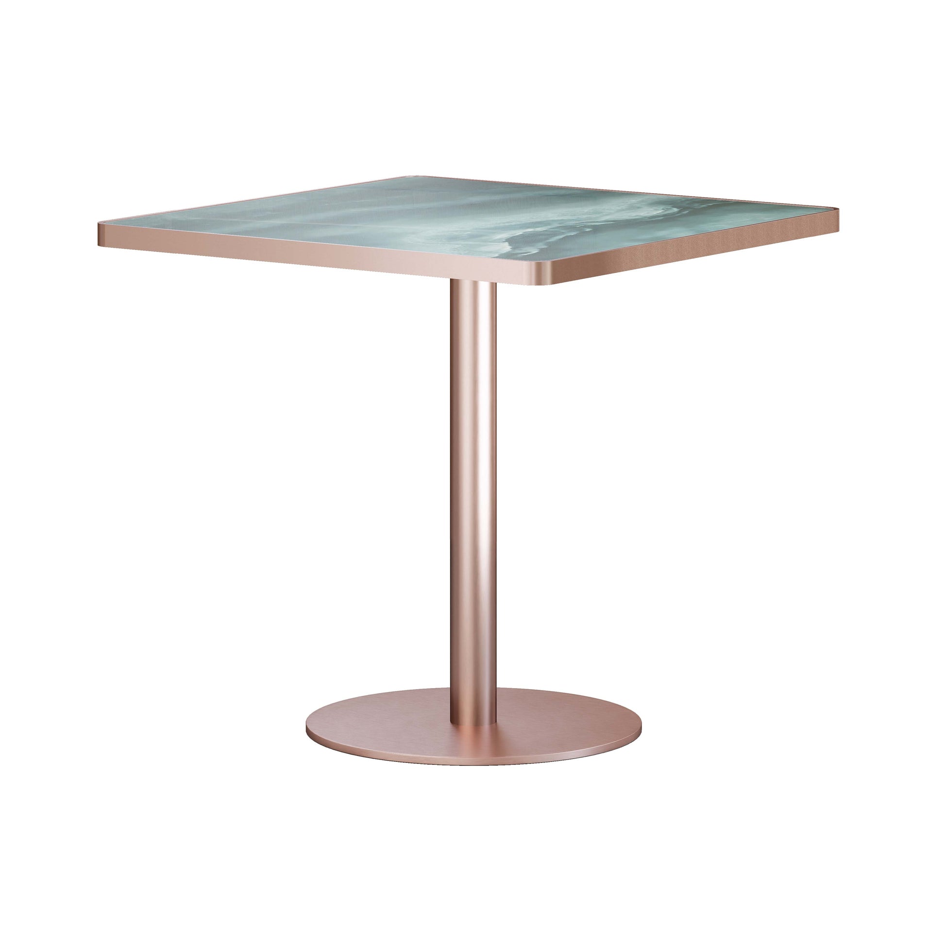 31.5"Square Modern Tulip Dining Table, Sintered Stone Tabletop with Luxury Faux Marble Print, Stainless Steel Bracket Base, Scratch & Wear Resistant, Waterproof Surface, Ideal for Indoor & Outdoor Use image 9
