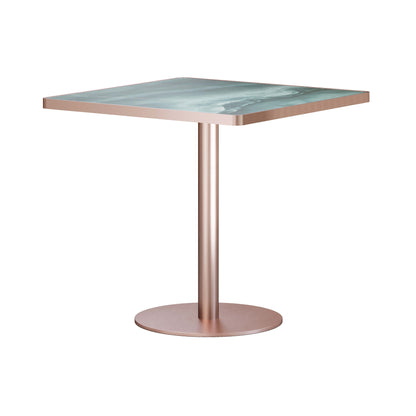 31.5"Square Modern Tulip Dining Table, Sintered Stone Tabletop with Luxury Faux Marble Print, Stainless Steel Bracket Base, Scratch & Wear Resistant, Waterproof Surface, Ideal for Indoor & Outdoor Use image 9