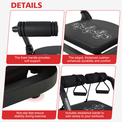Ab Core Trainer Abdominal Machine for Home Gym with Resistance Bands Black image 5
