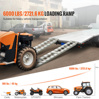 72" x 15" Aluminum Ramps 6000 LBS Capacity Loading Ramps 2PCS image 4